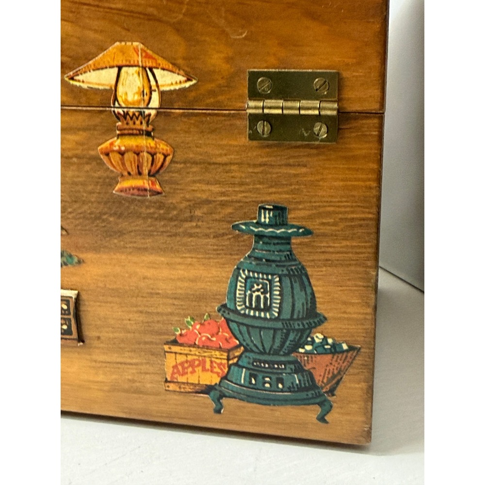 Vintage Wood Box Purse Americana Retro Folk Art Handbag - Picture 11 of 15